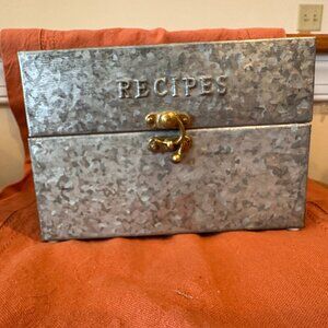 NEW Target Hearth & Hand Magnolia Galvanized Recipe Keeper Box Tin Joanna Gaines